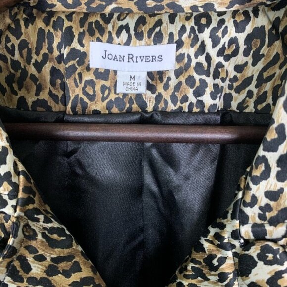 Cheetah Print Classic Double Breasted Fully Lined Trench Coat Med, Joan Rivers - Picture 6 of 9